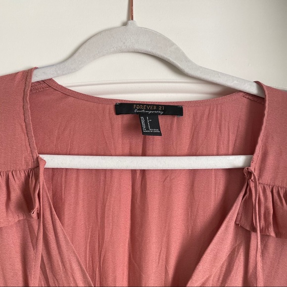 Forever 21 pink longsleeve ruffle dress - Picture 2 of 4